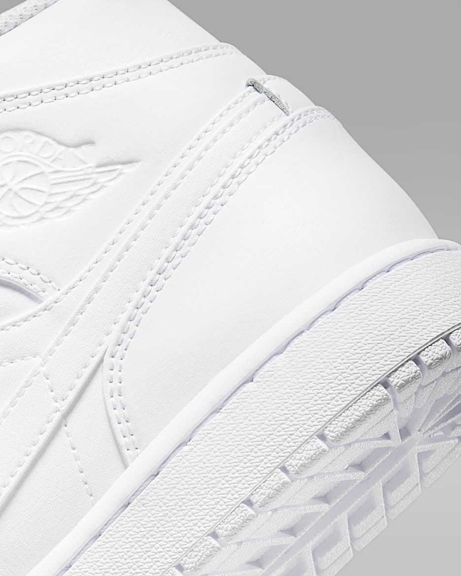 Nike air jordan 1 mid triple white on sale